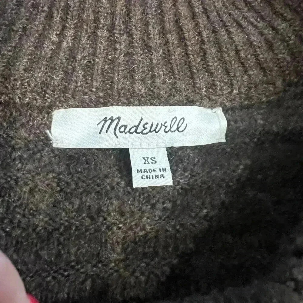 Madewell Elsmere Pullover Crewneck Sweater Size XS Brown Ribbed Wool Blend Soft - Picture 9 of 10